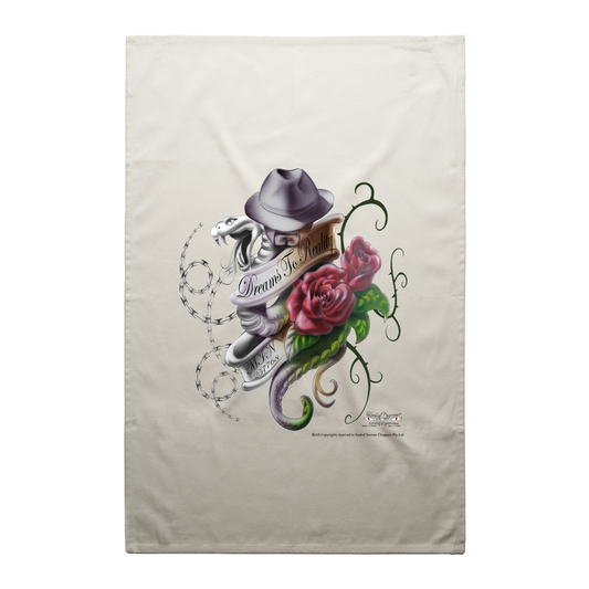 Dreams to Reality roses Tea Towel