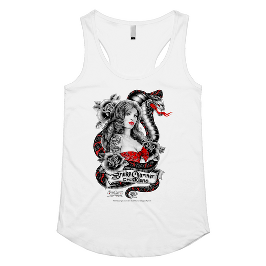 Snake Charmer girl Womens Racerback Singlet