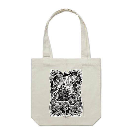 SnakeCharmer black Tote Bag