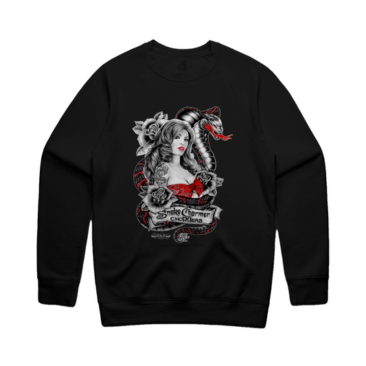 Snake Charmer girl Unisex Crewneck