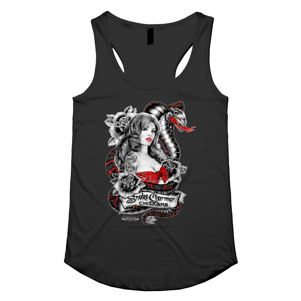 Snake Charmer girl Womens Racerback Singlet