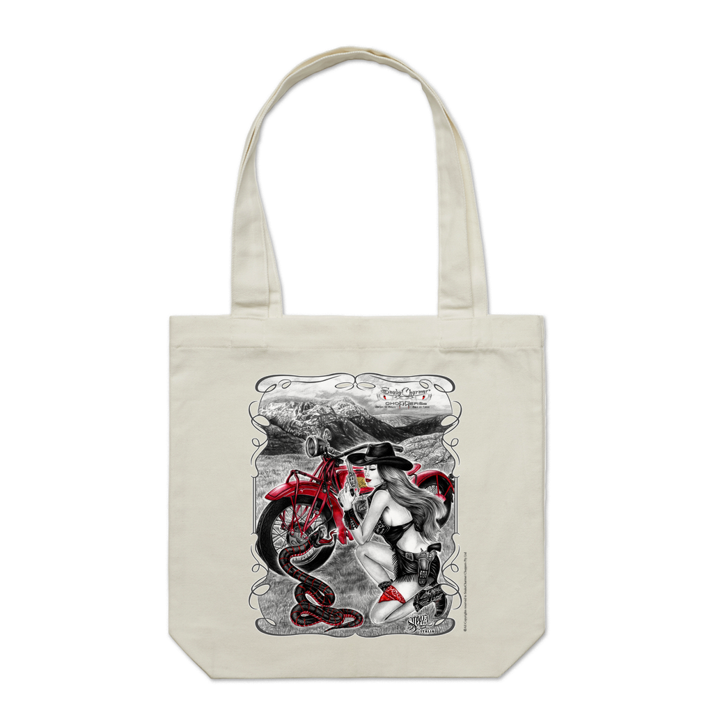 SnakeCharmer cowgirl Tote Bag