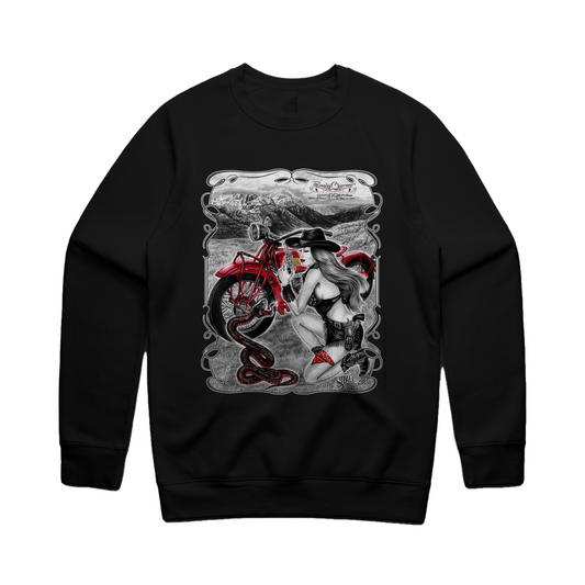 SnakeCharmer cowgirl Unisex Crewneck