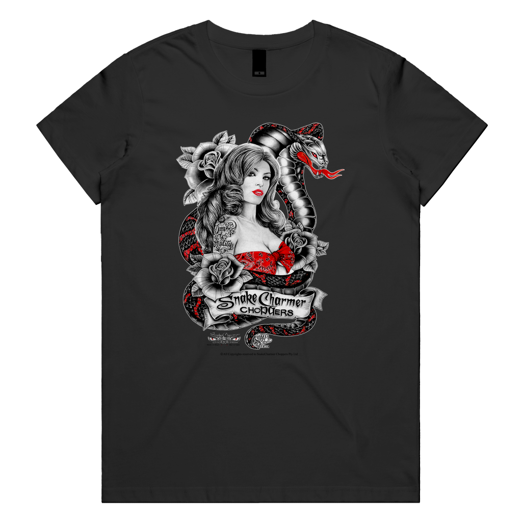 Snake Charmer girl Womens Tee