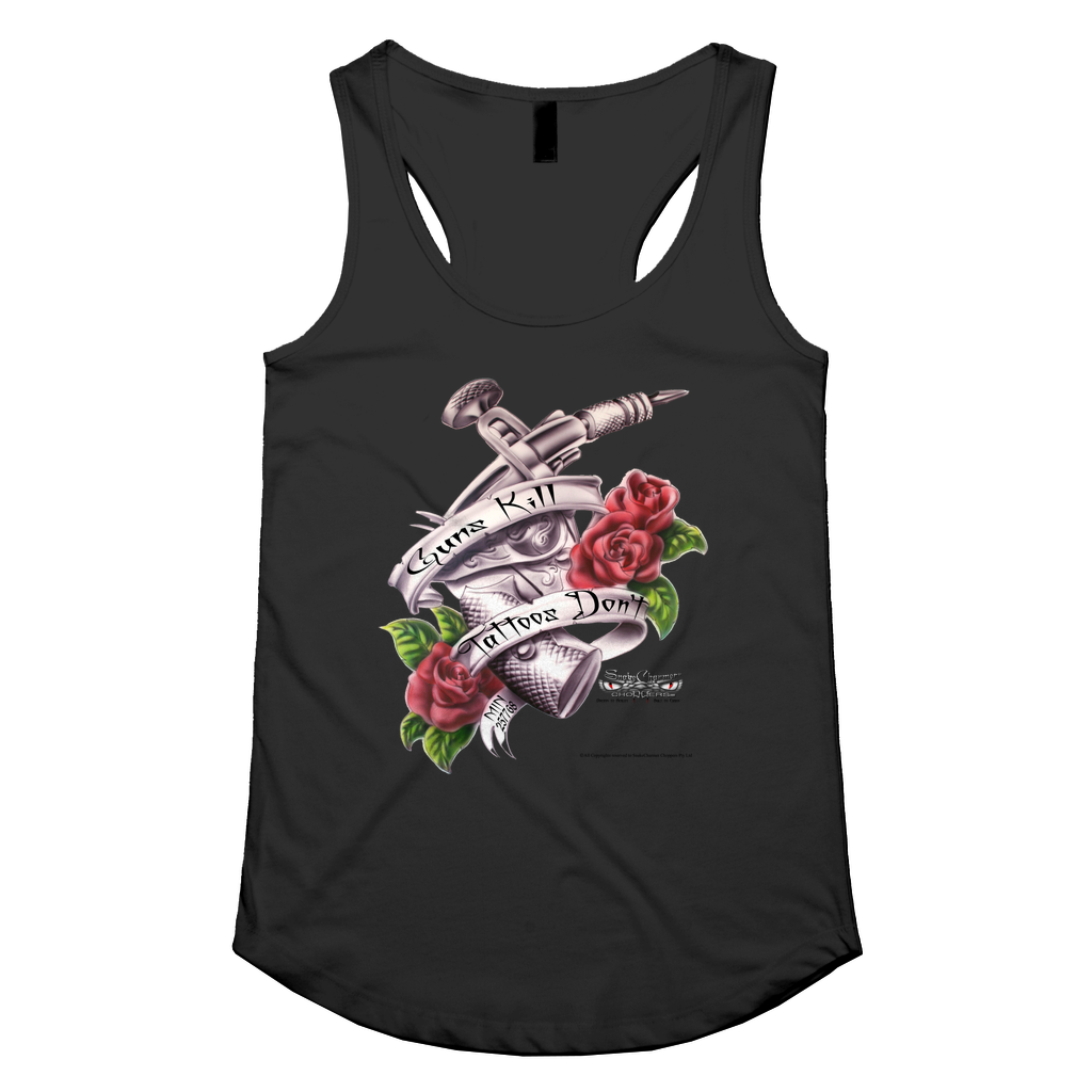 Guns Kill People Don't logo Womens Racerback Singlet