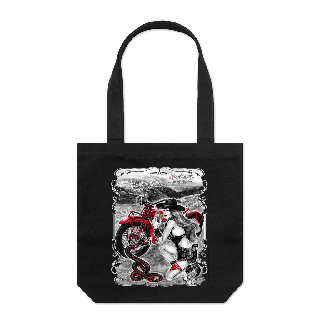 SnakeCharmer cowgirl Tote Bag