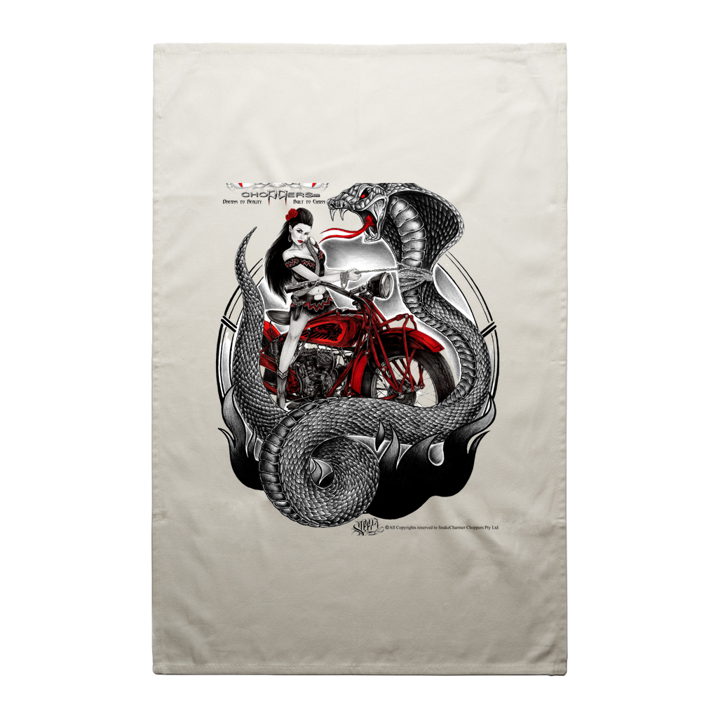 Cobra girl ring Tea Towel