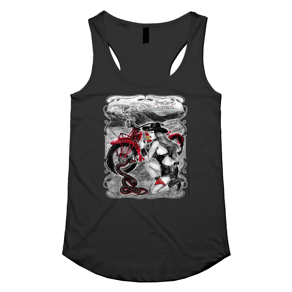 SnakeCharmer cowgirl Womens Racerback Singlet