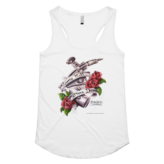 Guns Kill People Don't logo Womens Racerback Singlet