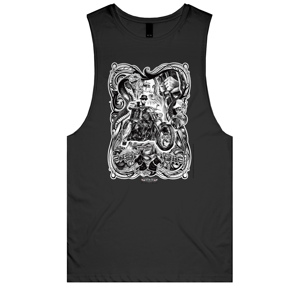 SnakeCharmer black Muscle Tee