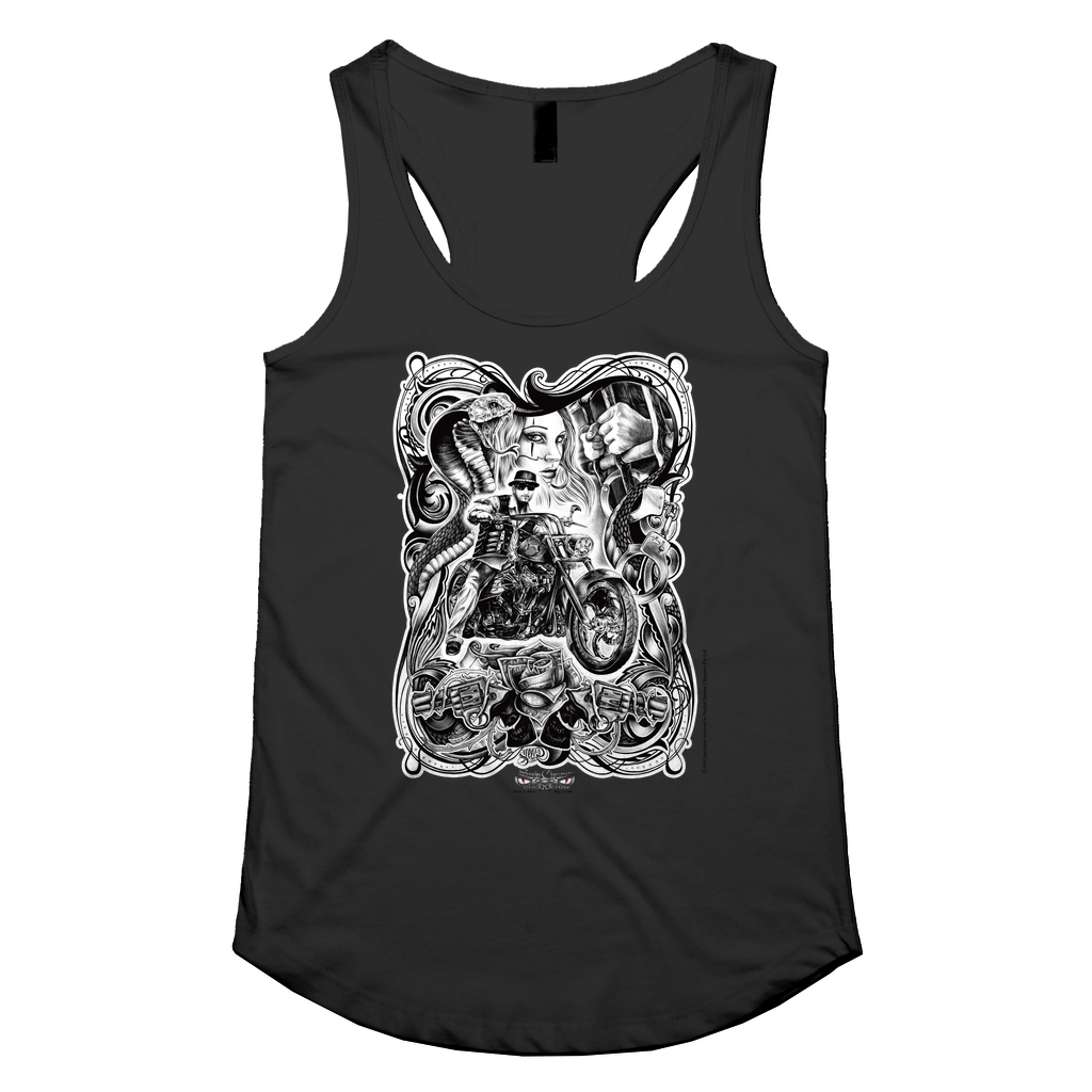 SnakeCharmer black Womens Racerback Singlet